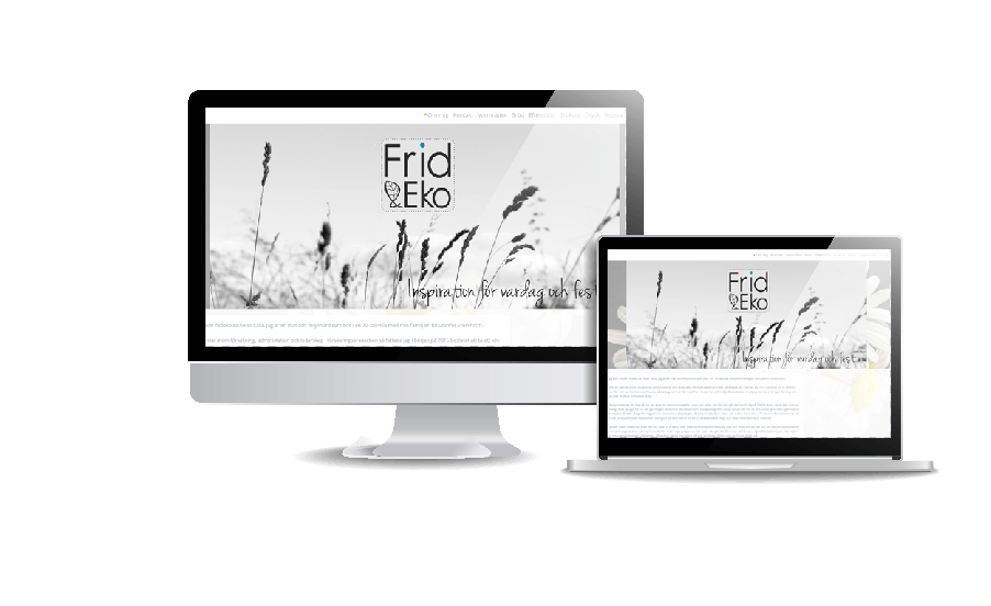 WordPress hemsida - webbdesign Snygg webbdesign galleri med hemsidor 2018 Frid och Eko ekologiska produkter hemsida Webbdesign av Hjälp med hemsidan en webbyrå i Åkersberga