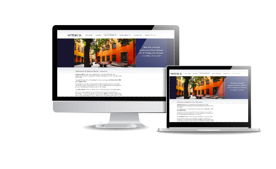 WordPress hemsida - webbdesign Snyggaste hemsidorna galleri 2018 Optimum HR hemsida Webbdesign av Webbyrån Hjälp med hemsidan