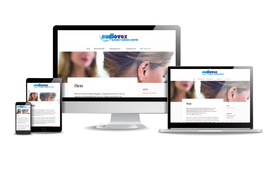 WordPress hemsida - webbdesign Hemsidor galleri 2018 Snygga webbsidor Webbdesigner Hjälp med hemsidan Åkersberga och Stockholm Audiovox