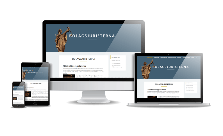 WordPress hemsida - webbdesign Snygga webbsidor galleri 2018 Bolagsjuristerna Stockholm Älvsjö Webbdesigner Hjälp med hemsidan