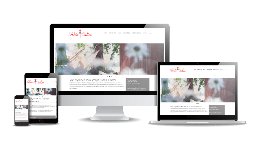 WordPress hemsida - webbdesign Snygga hemsidor 2018 exempel Röda Villan Fjäderholmarna Webbyrån Hjälp med hemsidan