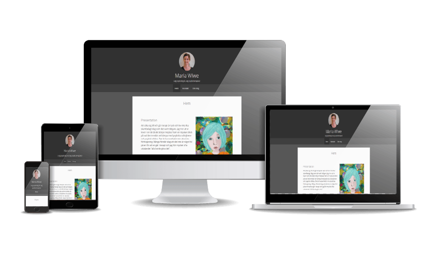 WordPress hemsida - webbdesign Snygga hemsidor 2018 responsiv hemsida exempel Maria Wiwe Psykolog Stockholm.ai