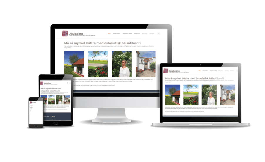 WordPress hemsida - webbdesign Snygga hemsidor 2018 responsiv hemsida exempel Hemsida Yoga och akupunktur på Österlen webbdesigner Hjälp med hemsidan