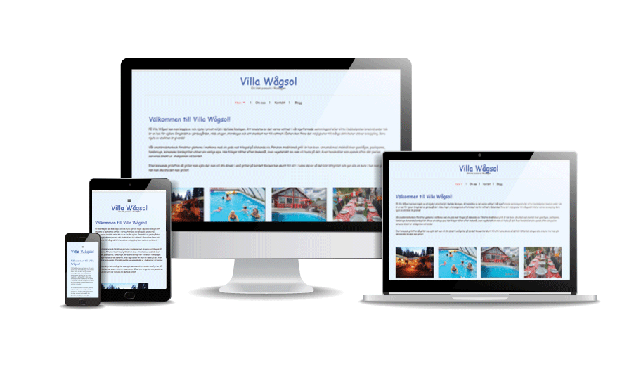 WordPress hemsida - webbdesign Snygg hemsida exempel hemsida till företag Villa Wågsol Pool och event