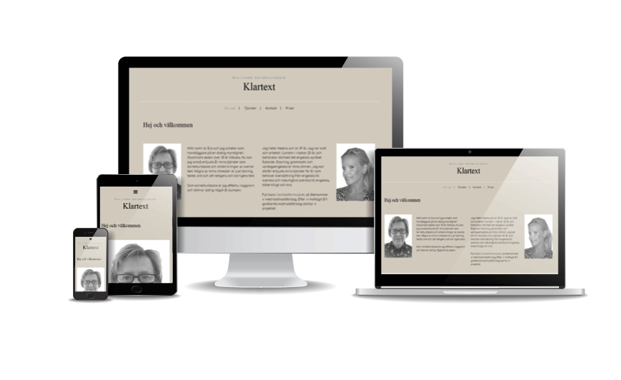 WordPress hemsida - webbdesign Snygga hemsidor 2018-Hemsida till översättare Klartext
