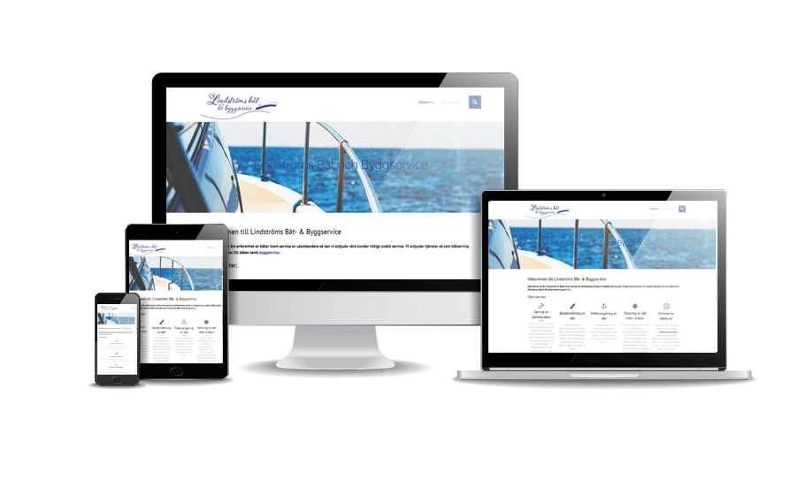 Snygg hemsida till företag Lindströms båt och byggservice Webbdesigner Hjälp med hemsidan
