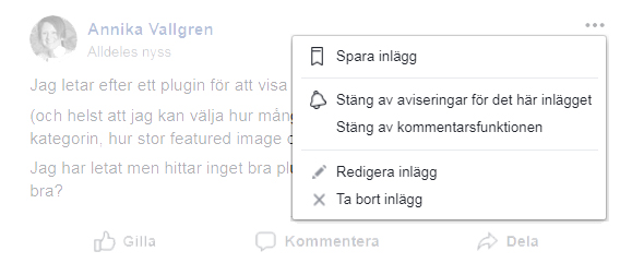 Stänga av kommentarer på facebook stänga av aviseringar för inlägg i grupper på facebook