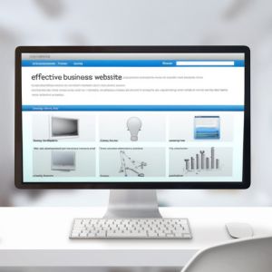 Illustration av en användarvänlig webbdesign med tydlig information och lättillgängliga kontaktuppgifter