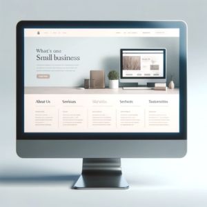 Illustration av en professionell hemsida för småföretag